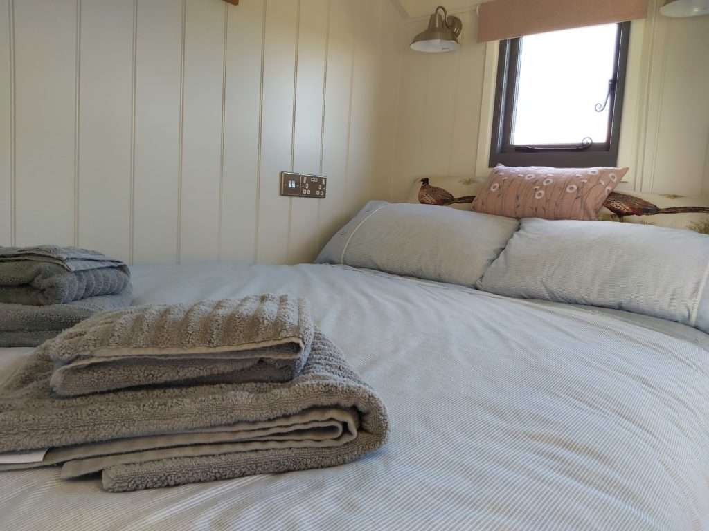 Shepherds hut double bed